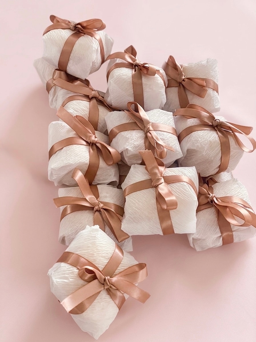 Wedding favors with satin ribbon