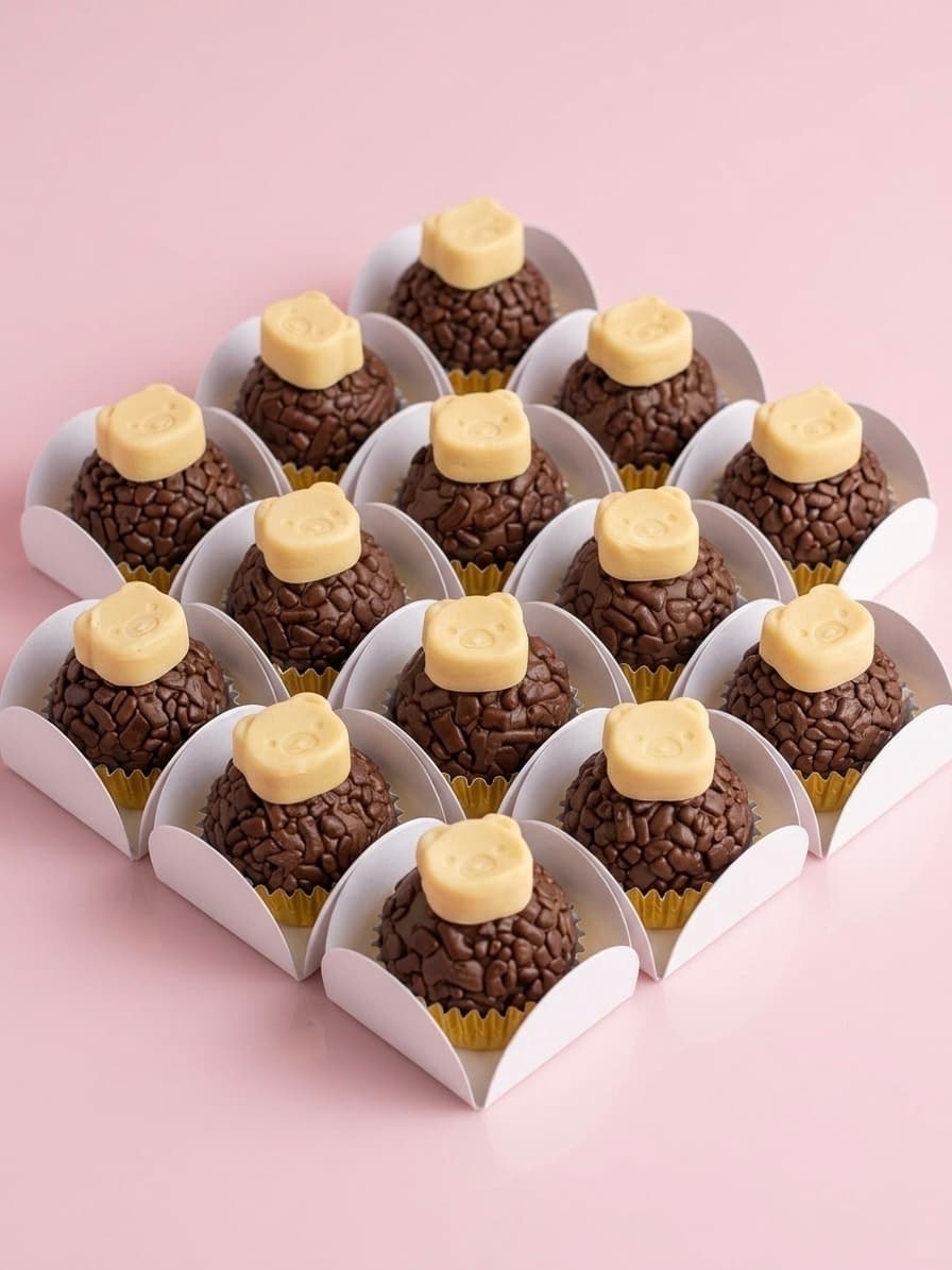 Chocolate with teddy bear toppers