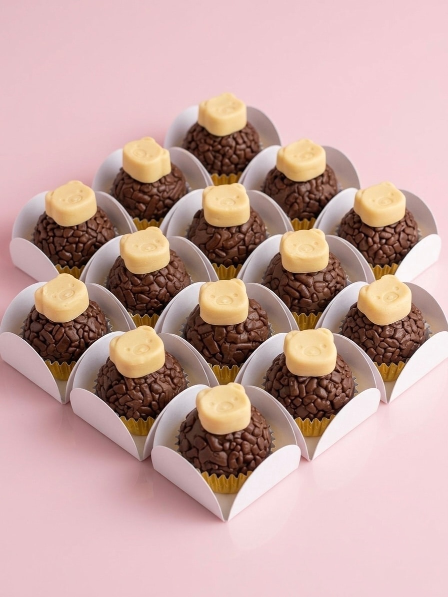 Chocolate with teddy bear toppers